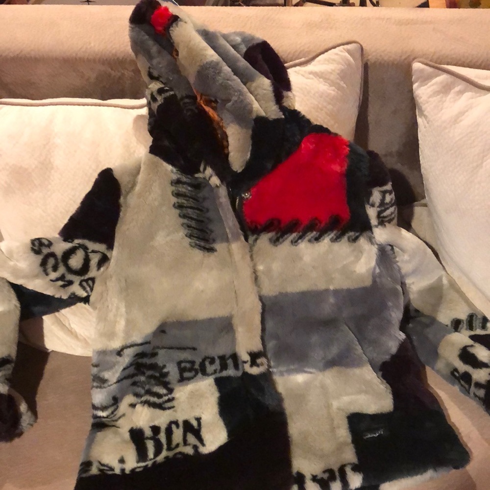 Almost brand new Desigual faux fur jacket.